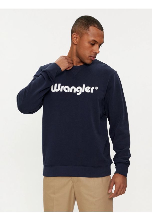 Wrangler - MESKA BLUZA WRANGLER LOGO CREW SWEAT NAVY 112350539