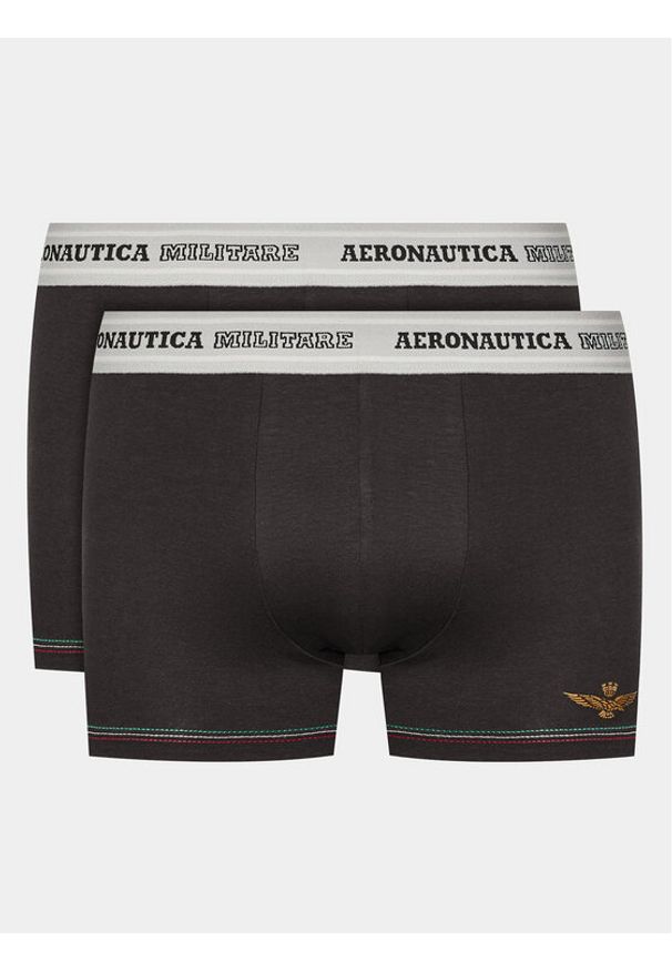 Aeronautica Militare Komplet 2 par bokserek AM1UBX003 Czarny. Kolor: czarny. Materiał: bawełna