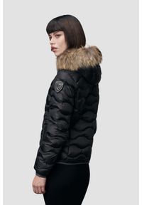 Blauer USA - BLAUER Czarna pikowana damska kurtka Aldie Short Jackets, Rozmiar XL. Kolor: czarny. Materiał: poliamid, futro. Styl: elegancki