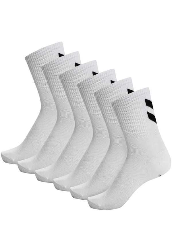 Hummel - Skarpetki białe Humel hmlCHEVRON 6-PACK SOCKS uniwersalne. Kolor: biały