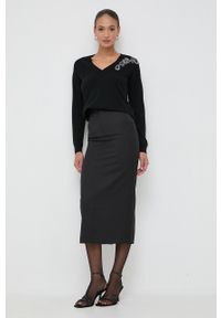 Liu Jo sweter z domieszką kaszmiru kolor czarny lekki. Kolor: czarny. Materiał: kaszmir. Długość rękawa: długi rękaw. Długość: długie #5