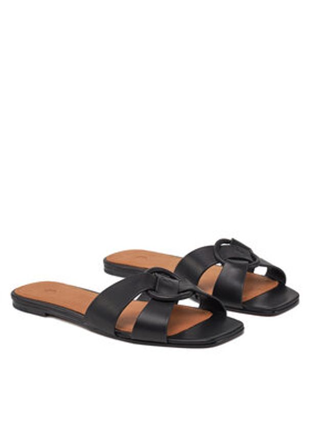 Polo Ralph Lauren Klapki 818955857002 Czarny. Kolor: czarny. Materiał: skóra