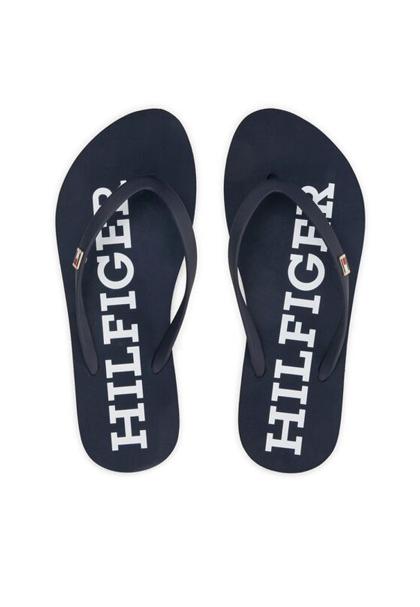 TOMMY HILFIGER - Tommy Hilfiger Japonki Strap Beach Sandal FW0FW07901 Granatowy. Kolor: niebieski. Materiał: syntetyk