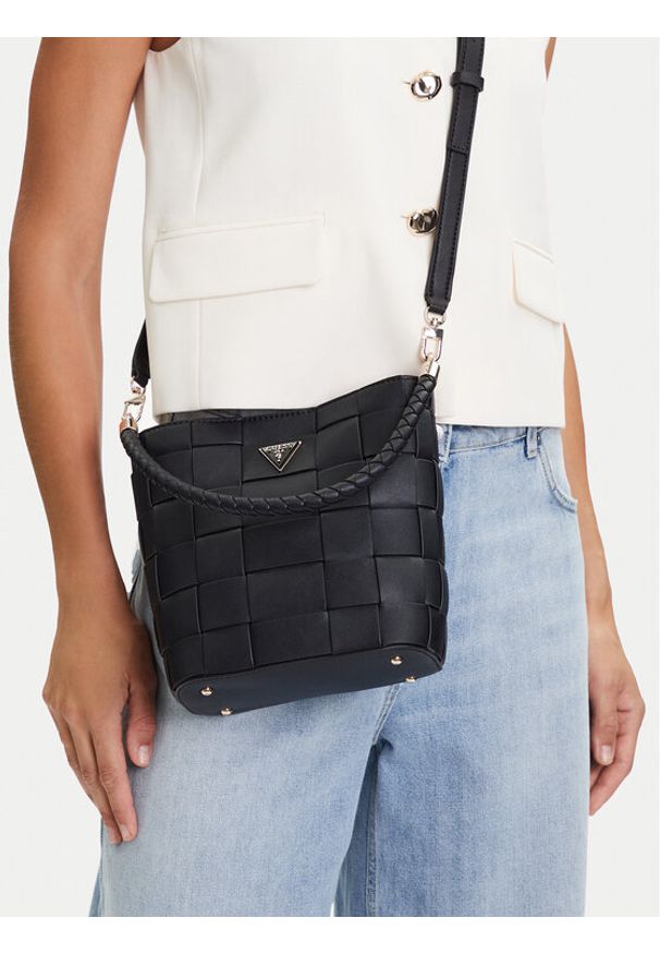 Guess Torebka Maylee HWWG96 61030 Czarny. Kolor: czarny. Materiał: skórzane