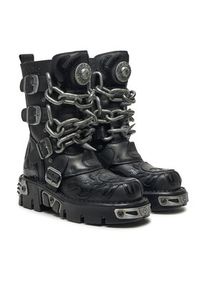 NEW ROCK Glany M-727-S5 Czarny. Kolor: czarny. Materiał: skóra. Styl: rockowy