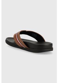 TOMMY HILFIGER - Tommy Hilfiger japonki HILFIGER LEATHER TOE POST SANDAL męskie kolor brązowy FM0FM04460. Kolor: brązowy. Materiał: poliester, materiał, guma #4