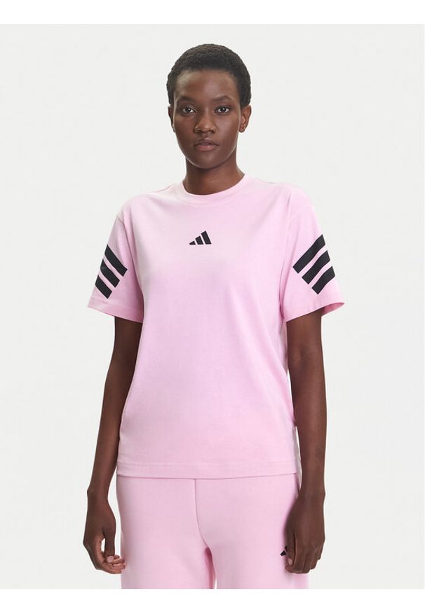 Adidas - adidas T-Shirt Future Icons 3-Stripes JE0240 Różowy Regular Fit. Kolor: różowy. Materiał: bawełna