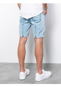 Ombre Clothing - Krótkie spodenki męskie jeansowe - jasny jeans V1 W361 - XL. Materiał: jeans. Długość: krótkie #3