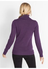 Sweter bawełniany z golfem bonprix ciemny lila. Typ kołnierza: golf. Kolor: fioletowy. Materiał: bawełna. Długość rękawa: długi rękaw. Długość: długie #5