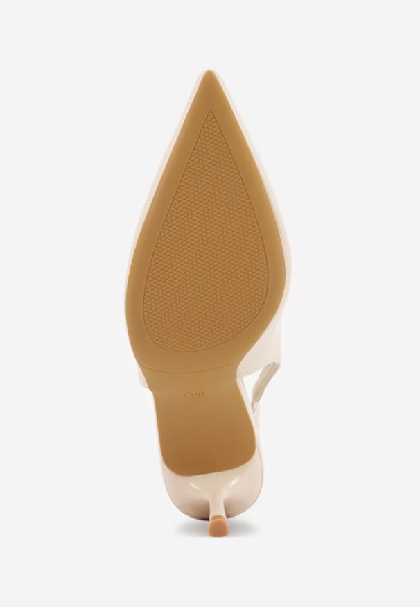 Born2be - Beżowe Sandały Vices na Szpilce z Noskiem w Szpic Tilvianea. Okazja: na co dzień. Kolor: beżowy. Materiał: jeans, satyna. Obcas: na szpilce. Styl: wizytowy, casual, elegancki. Wysokość obcasa: średni