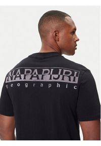 Napapijri T-Shirt S-Fanes NP0A88SE Czarny Regular Fit. Kolor: czarny. Materiał: bawełna