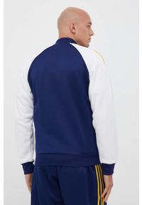 adidas Originals bluza męska kolor niebieski z aplikacją. Kolor: niebieski. Materiał: materiał. Długość rękawa: raglanowy rękaw. Wzór: aplikacja #4