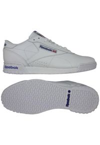 Buty do chodzenia męskie Reebok Exofit LO Clean Logo. Zapięcie: sznurówki. Kolor: niebieski, wielokolorowy, biały. Materiał: skóra, materiał. Szerokość cholewki: normalna. Sport: turystyka piesza #1