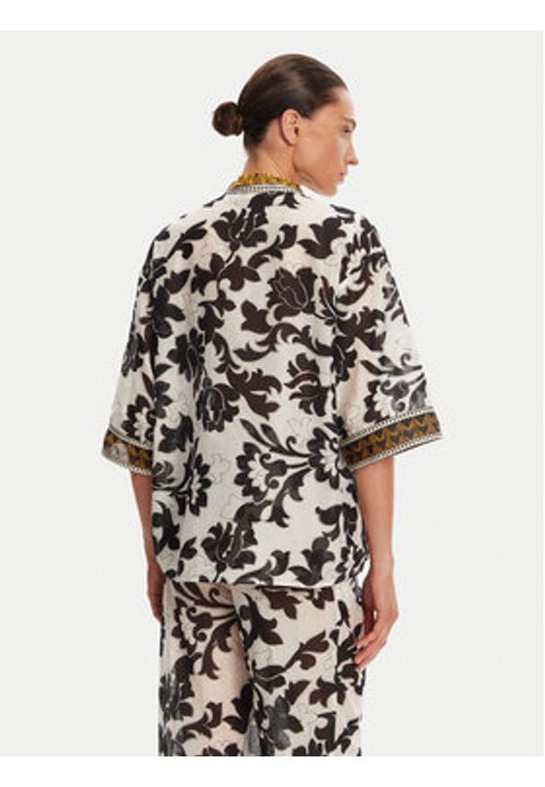 Devotion Twins - Devotion TWINS Bluzka Ethnic 025.004G Czarny Loose Fit. Kolor: czarny. Materiał: bawełna