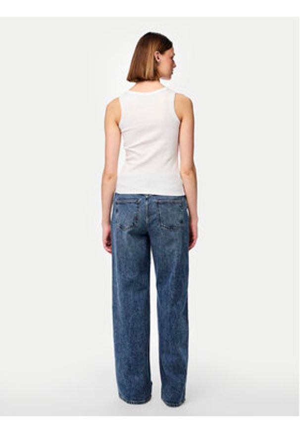 Pieces Top Mikka 17152323 Biały Regular Fit. Kolor: biały. Materiał: bawełna