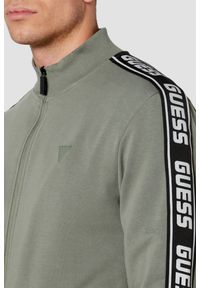 Guess - GUESS Zielona męska bluza New Arlo, Rozmiar L. Okazja: na co dzień. Kolor: zielony. Materiał: elastan, bawełna. Styl: casual #4