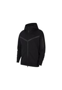 Bluza męska sportowa rozpinana z kapturem Nike TECH FLEECE. Typ kołnierza: kaptur. Kolor: czarny