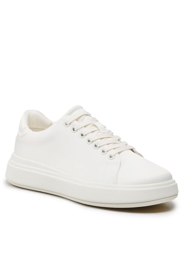 Sneakersy Calvin Klein Raides Cupsole Lace Up - Satin HW0HW01426 Marshmallow YBJ. Kolor: biały. Materiał: materiał