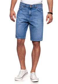 Wrangler - KRÓTKIE SPODENKI WRANGLER DENIM SHORT B&Y FLAG BLUE W14CGX122. Materiał: denim. Długość: krótkie #7