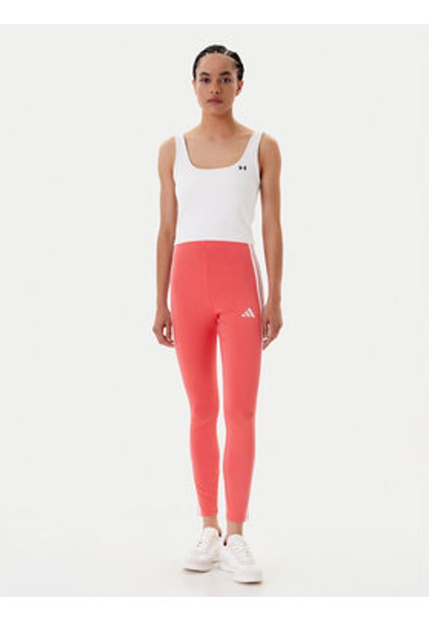 Adidas - adidas Legginsy Essentials 3-Stripes KE4389 Koralowy Slim Fit. Kolor: pomarańczowy. Materiał: bawełna