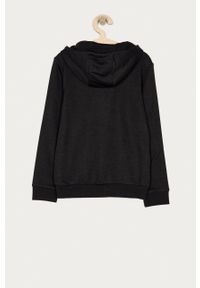 Adidas - adidas Bluza dziecięca GN4027 kolor czarny z kapturem z nadrukiem. Okazja: na co dzień. Typ kołnierza: kaptur. Kolor: czarny. Materiał: dzianina. Wzór: nadruk. Styl: casual #2