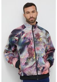 adidas Performance bluza treningowa Melbourne kolor czarny wzorzysta. Kolor: czarny. Materiał: skóra, materiał. Długość rękawa: raglanowy rękaw #1