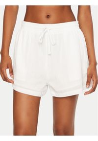 Seafolly Szorty materiałowe Beachedit 55429-SH Biały Regular Fit. Kolor: biały. Materiał: bawełna