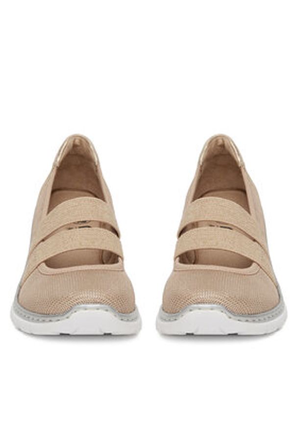 Rieker Półbuty L3281-62 Beżowy. Kolor: beżowy. Materiał: materiał