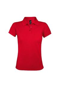 SOL'S - Damska Koszulka Polo Prime. Typ kołnierza: polo. Kolor: czerwony
