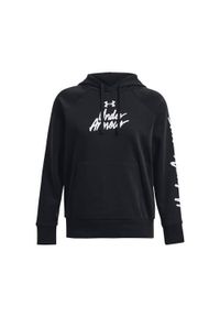 Bluzy treningowa damska Under Armour Ua Rival Fleece Graphic Hdy. Typ kołnierza: kaptur. Kolor: czarny. Sport: fitness