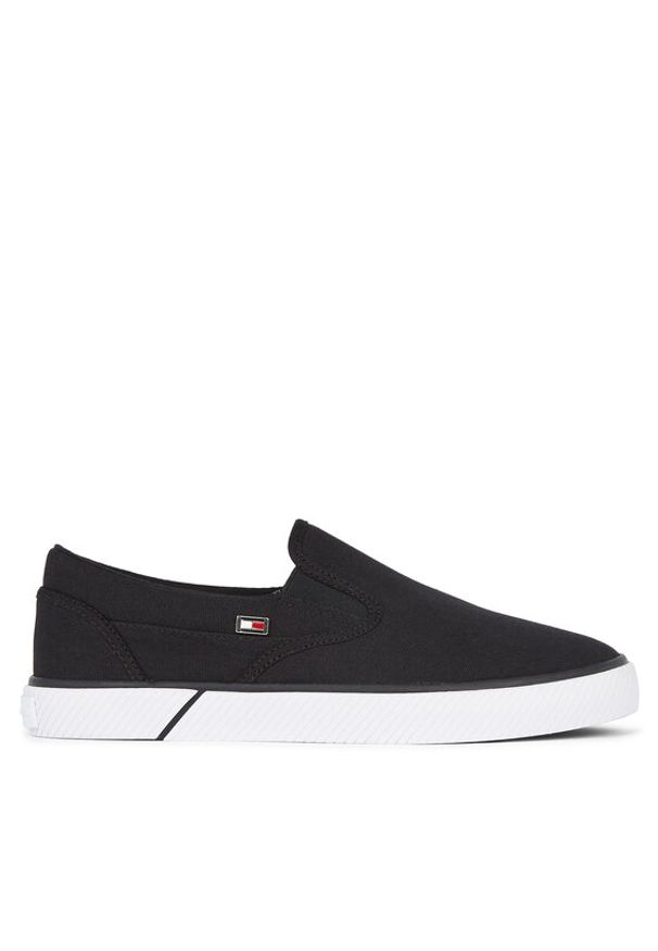 TOMMY HILFIGER - Tommy Hilfiger Tenisówki Vulc Canvas Slip-On Sneaker FW0FW08065 Czarny. Zapięcie: bez zapięcia. Kolor: czarny