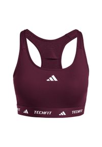 Adidas - Biustonosz TECHFIT. Kolor: brązowy, różowy, wielokolorowy. Materiał: materiał. Technologia: Techfit (Adidas)