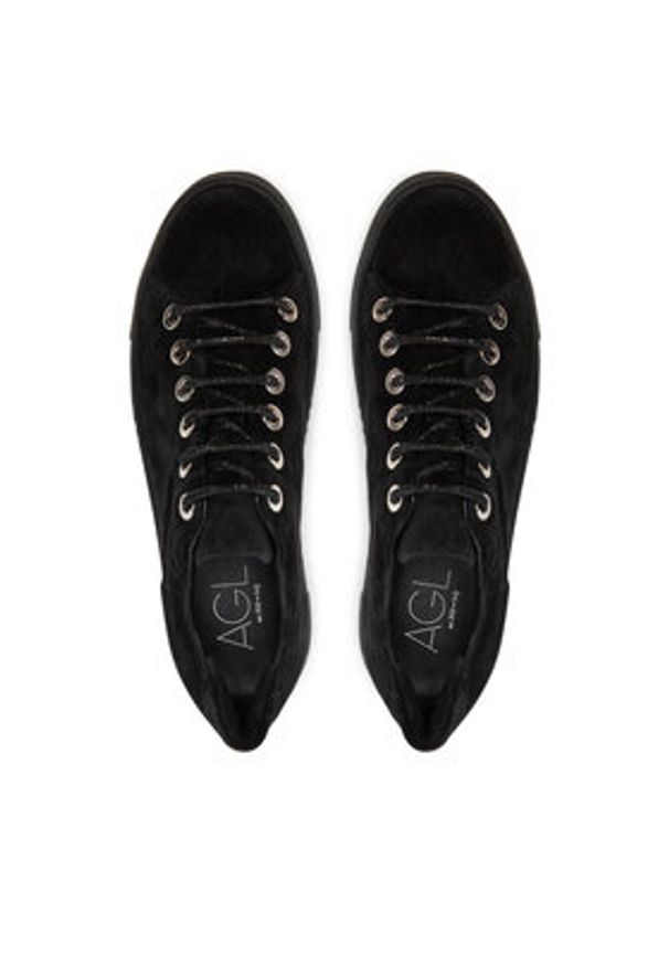 AGL Trampki Crystal D925270PGKV1531013 Czarny. Kolor: czarny. Materiał: zamsz, skóra