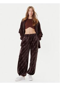 Liu Jo Sport Spodnie dresowe TF5111 J4955 Brązowy Relaxed Fit. Kolor: brązowy. Materiał: syntetyk