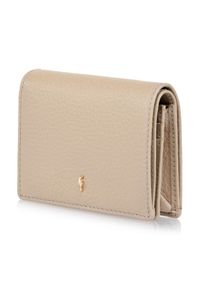 Ochnik - Beżowy skórzany portfel damski z ochroną RFID. Kolor: beżowy. Materiał: skóra #2