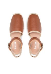 Pollini Espadryle SA10284G0ETE0200 Brązowy. Kolor: brązowy. Materiał: skóra #5