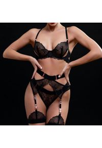 Intica - Komplet bielizny z koronki na wyjątkowe okazje Amalita. Kolor: czarny. Materiał: koronka. Wzór: koronka #2