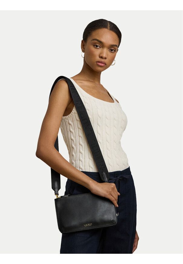 Lauren Ralph Lauren - LAUREN RALPH LAUREN Torebka 431970155001 Czarny. Kolor: czarny. Materiał: skórzane