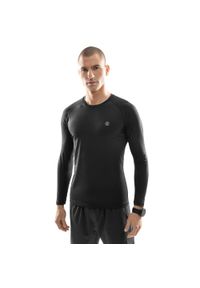SIROKO - Męska koszulka treningowa z długim rękawem Fitness Siroko Key. Okazja: na co dzień. Kolor: czarny. Materiał: tkanina. Długość rękawa: długi rękaw. Długość: długie. Styl: casual