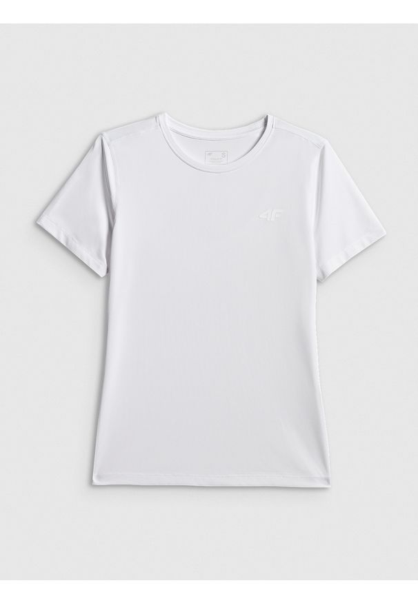 4f - 4F Koszulka treningowa regular szybkoschnąca damska - biała XXL. Kolor: biały. Sport: fitness