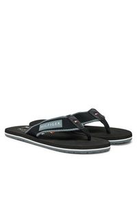 TOMMY HILFIGER - Tommy Hilfiger Japonki Patch Hilfiger Beach Sandal FM0FM05435 Czarny. Kolor: czarny. Materiał: materiał