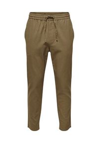 Only & Sons Spodnie materiałowe 22024966 Brązowy Tapered Fit. Kolor: brązowy. Materiał: bawełna #8