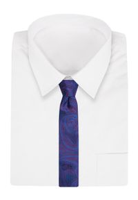 Krawat Alties (7 cm) - Niebieski w Duży Wzór. Kolor: niebieski. Materiał: tkanina. Styl: elegancki, wizytowy