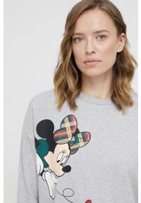 United Colors of Benetton - Koszula nocna x Disney. Kolor: szary. Długość: długie. Wzór: motyw z bajki #3