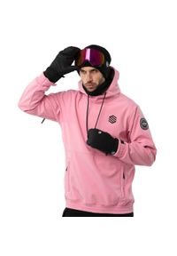 SIROKO - Kurtka snowboardowa męska W1 Dolomites. Kolor: różowy. Materiał: materiał, softshell. Sezon: zima. Sport: snowboard #1