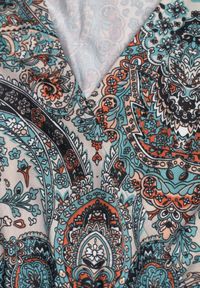 Born2be - Zielona Sukienka z Gumką w Pasie i Wzorem Paisley Faendra. Kolor: zielony. Materiał: materiał. Długość rękawa: długi rękaw. Wzór: paisley. Typ sukienki: kopertowe #6