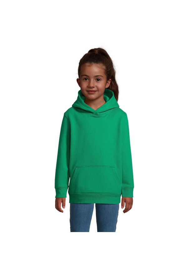 SOL'S - Bluza Z Kapturem Condor Dla Dzieci. Typ kołnierza: kaptur. Kolor: zielony