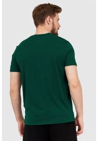 Armani Exchange - ARMANI EXCHANGE Zielony t-shirt męski z paskiem z logo, Rozmiar S. Kolor: zielony. Materiał: prążkowany