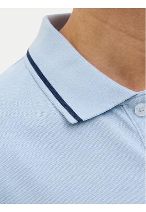 Jack & Jones Polo Hudson 12269238 Błękitny Regular Fit. Typ kołnierza: polo. Kolor: niebieski. Materiał: bawełna