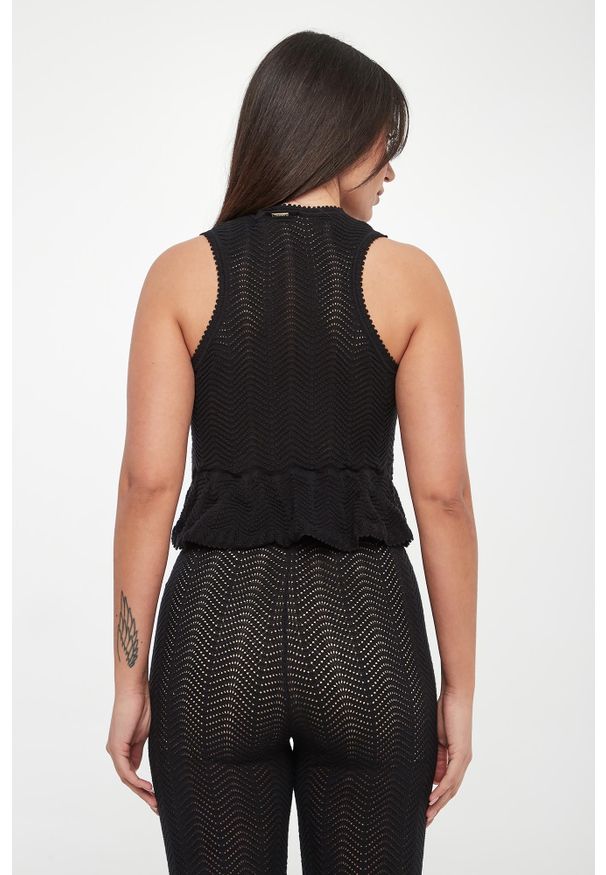 Twinset Milano - Top damski ażurowy TWINSET. Wzór: ażurowy